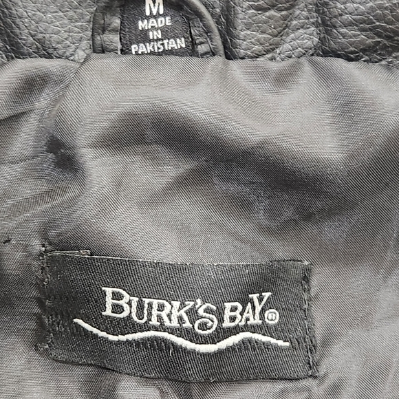 LEATHER Burkes Bay BLACK NRA BOMBER JACKET, MENS MEDIUM - Picture 4 of 10